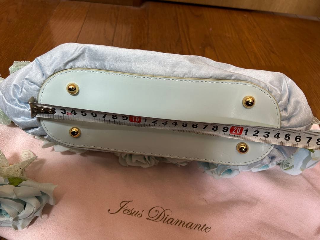 極上‼︎ 未使用‼︎ JESUS DIAMANTE ローズバッグ　サックス　青バラ