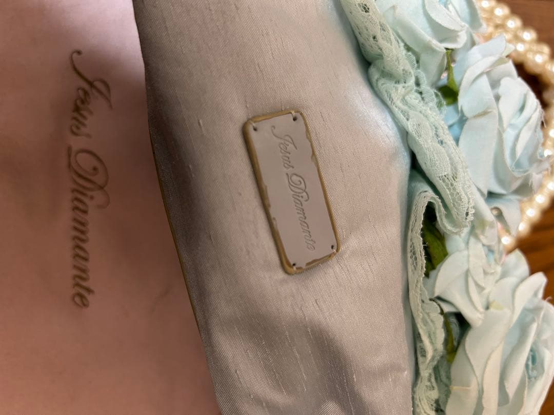 極上‼︎ 未使用‼︎ JESUS DIAMANTE ローズバッグ　サックス　青バラ