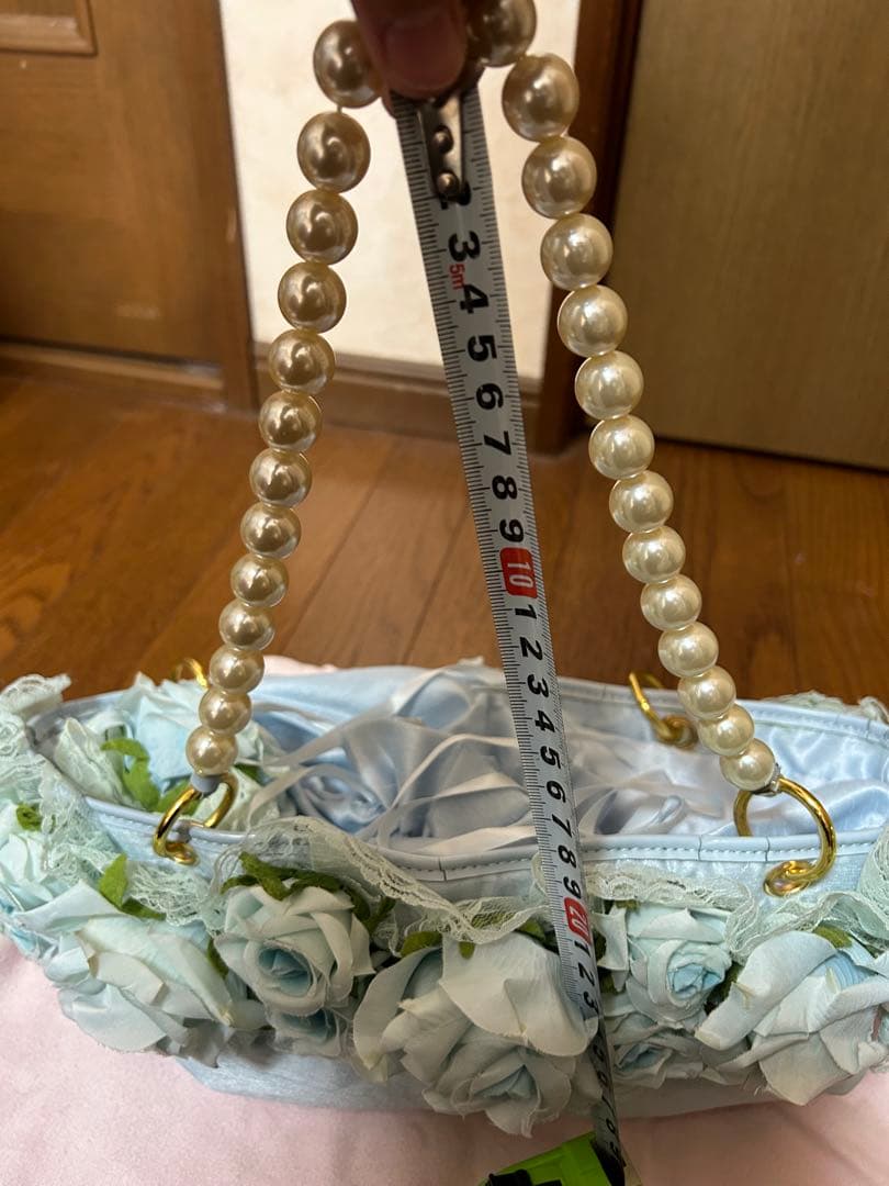 極上‼︎ 未使用‼︎ JESUS DIAMANTE ローズバッグ　サックス　青バラ