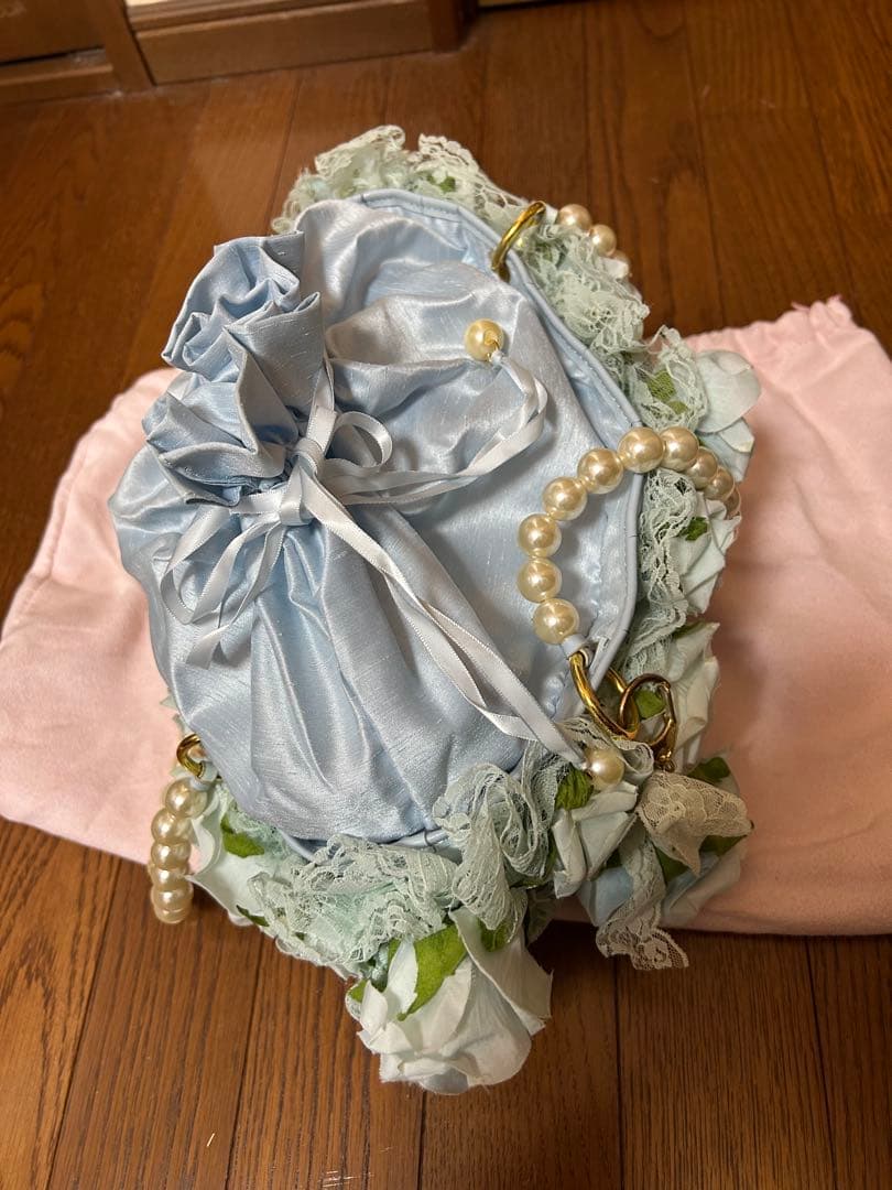 極上‼︎ 未使用‼︎ JESUS DIAMANTE ローズバッグ　サックス　青バラ