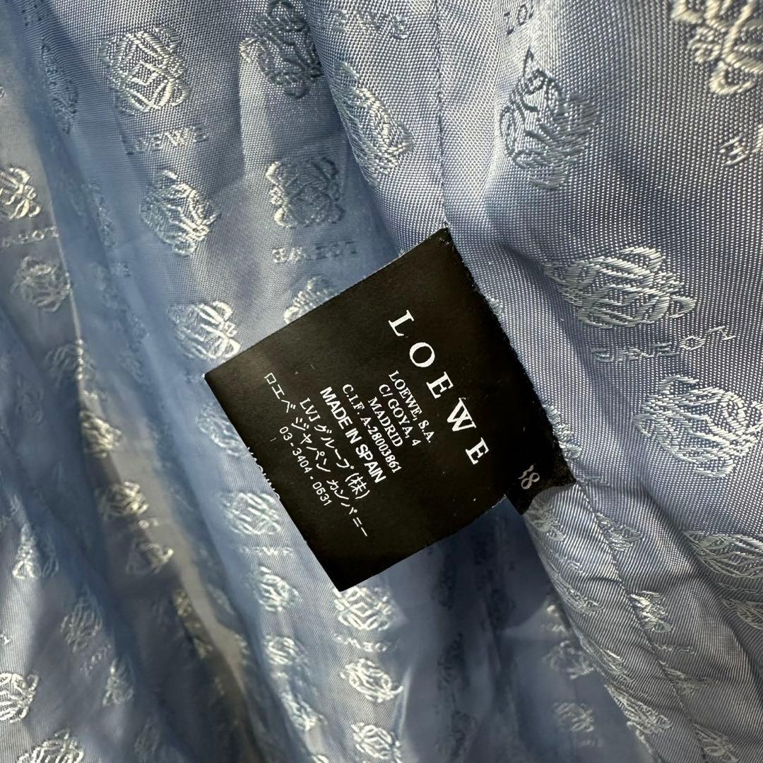 希少 LOEWE 上質 スエード レザー モノグラム デザイン ノーカラーコート