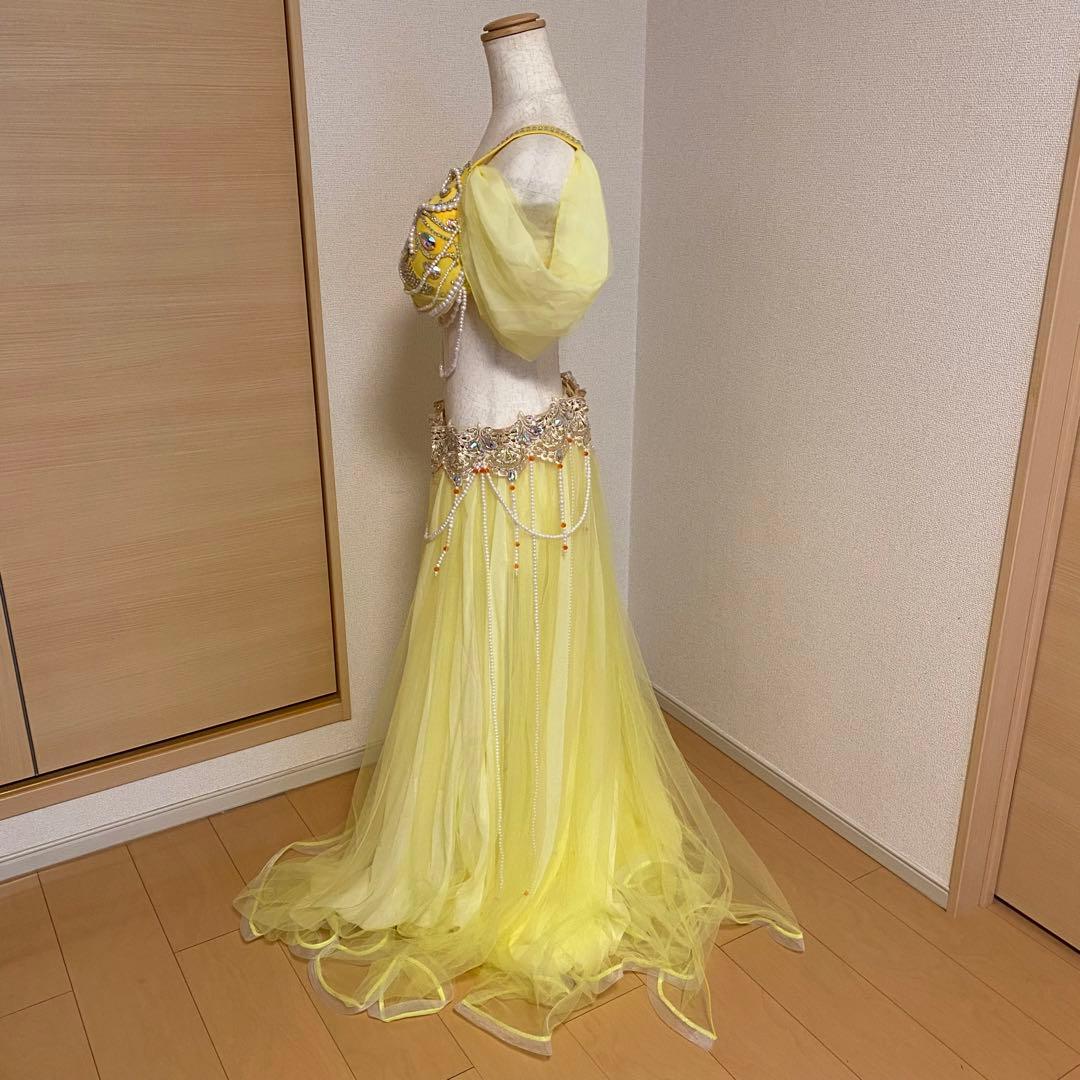 新品未使用！ベリーダンス　衣装　XXL 黄色　イエロー　パール
