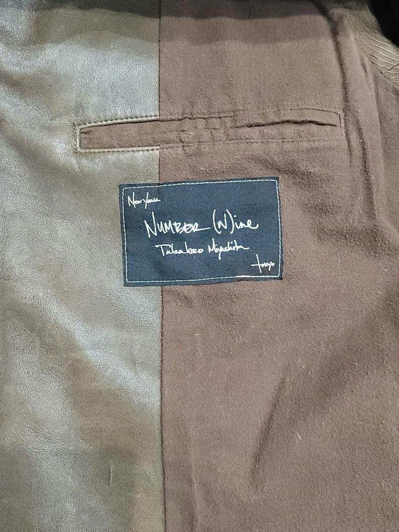 ナンバーナイン　08aw　ポートランド期　レザーコート　2　ブラウン　羊革