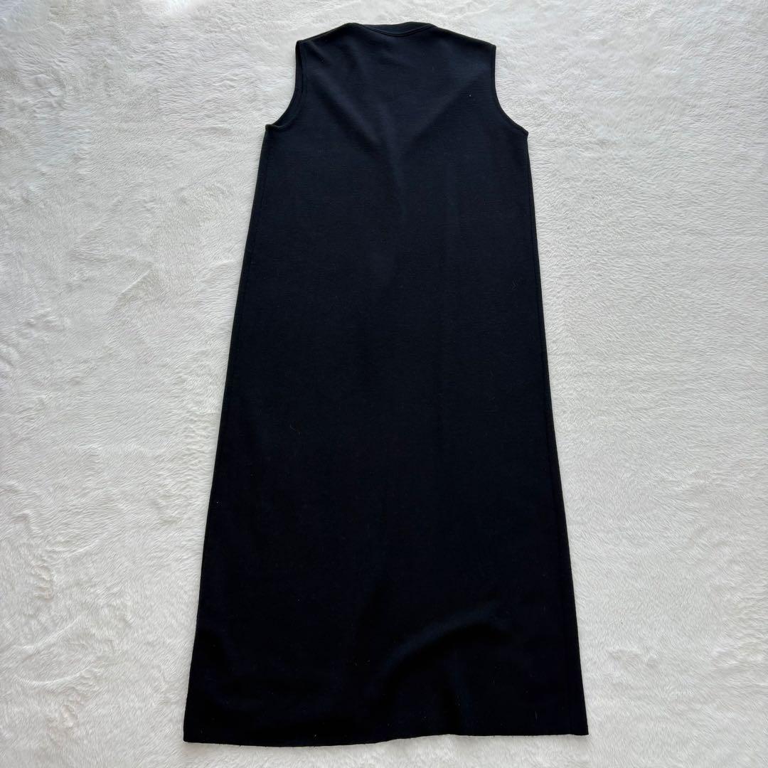 美品✨マリナリナルディ ニットロングベスト ジレ Vネック 濃紺 イタリア製