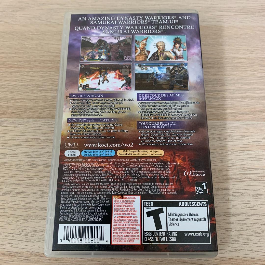 Warriors Orochi 2、北米版PSP★美品