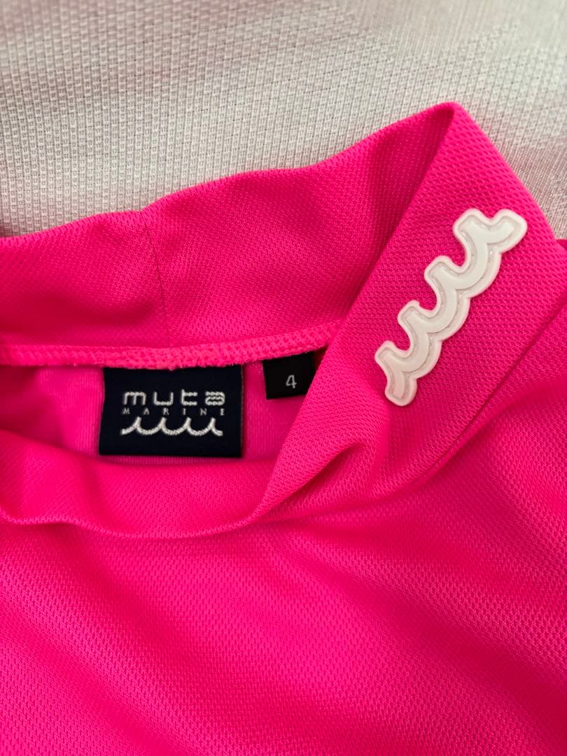 ムータマリン 半袖 ピンク モックネック