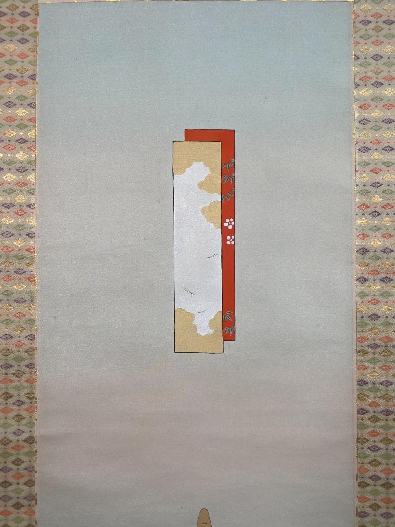 v*r様 国井道成 『立雛』 絹本 彩色 仏画師 共箱 岐阜県 掛軸241025