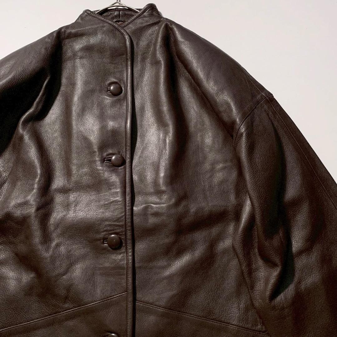 【old】 セイントヴィアラ ディアスキン レザージャケット ブラウン F