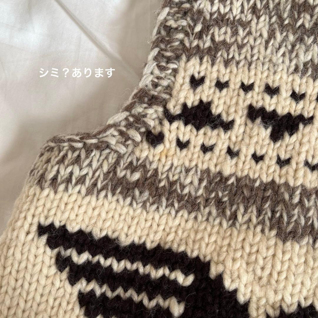 KANATA カナタ カウチンニットベスト イーグル カナダ製