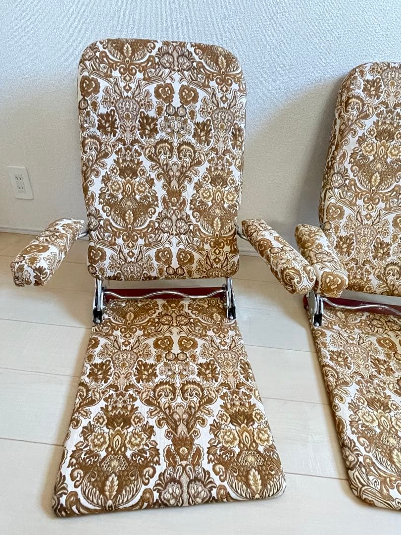 光製作所 HIKARI 折り畳み肘付き　金華山生地　茶の間座椅子　3脚セット