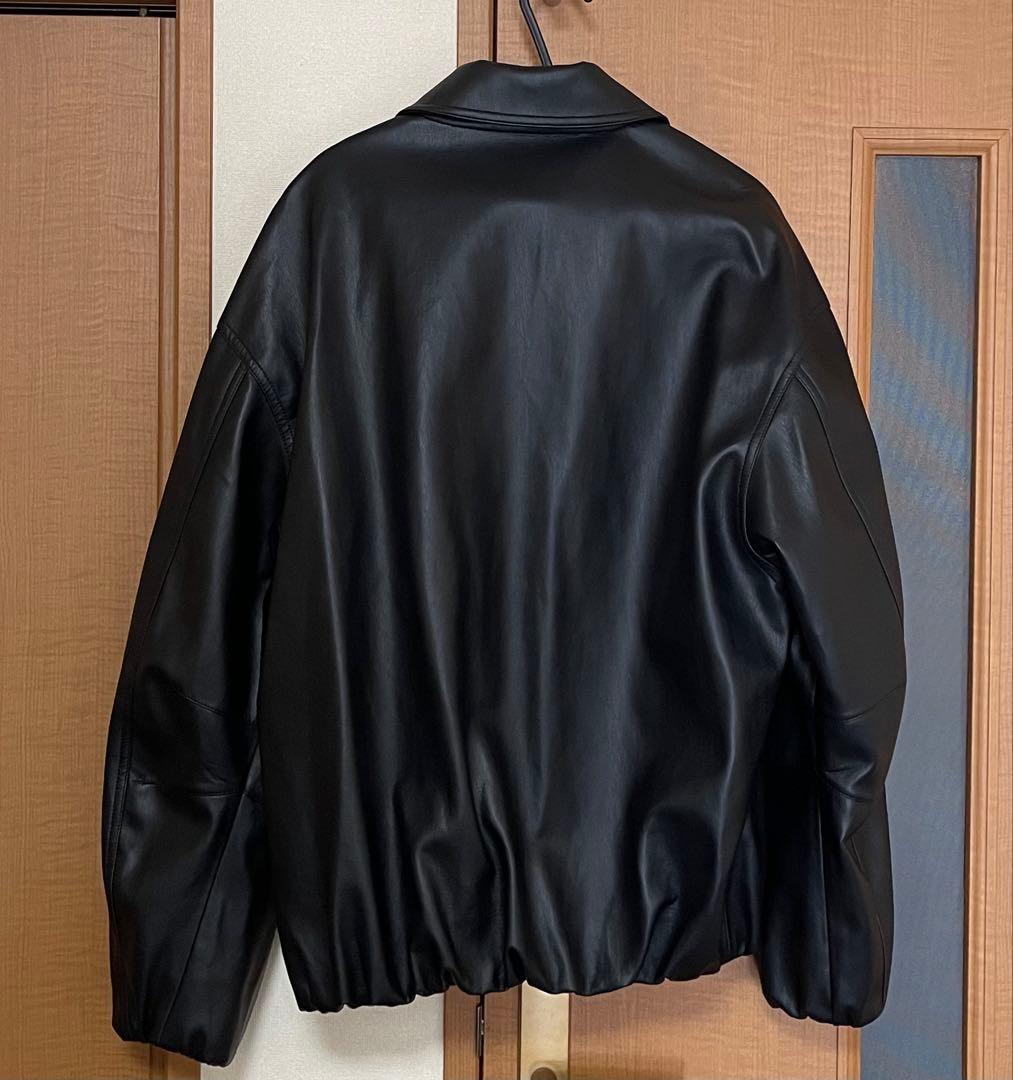 ZARA フェイクレザーボンバージャケット　ブラック