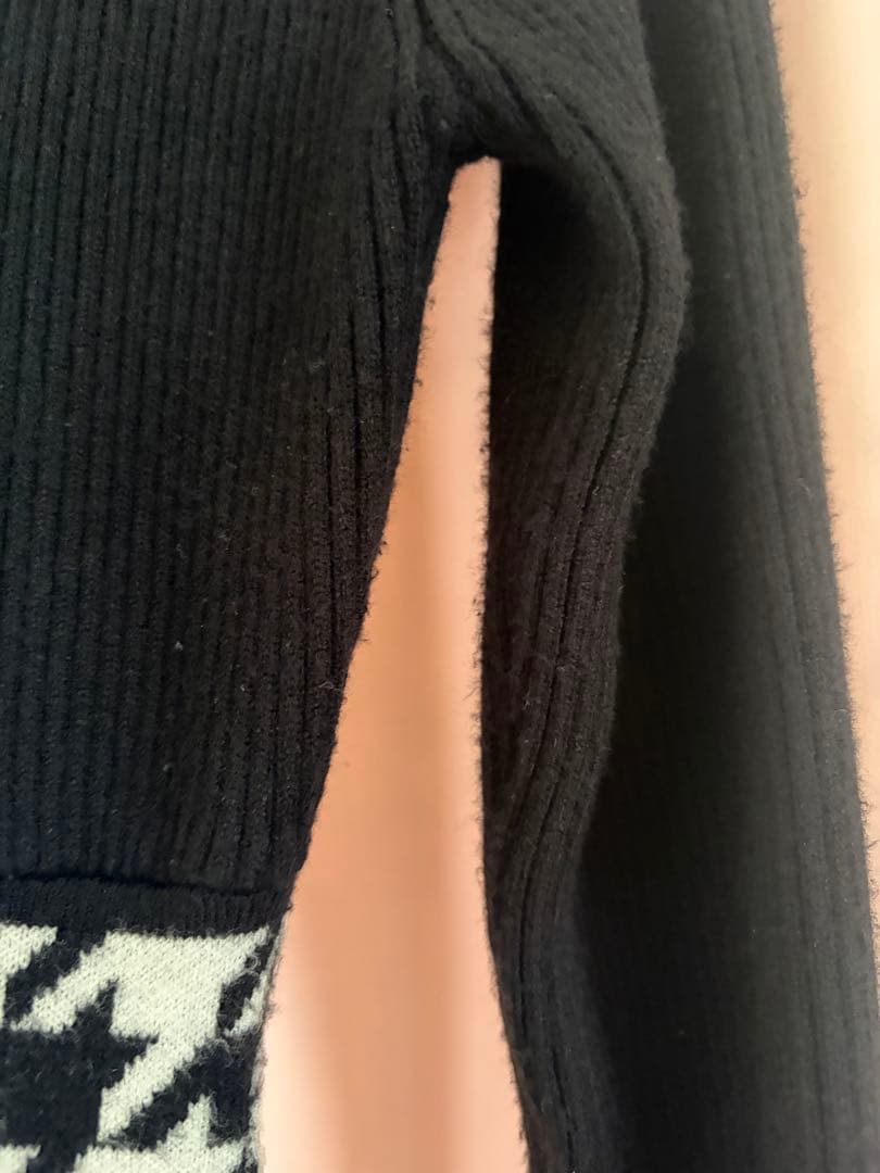 RESEXXY ハウンドトゥースマーメイドニットワンピース　ブラック