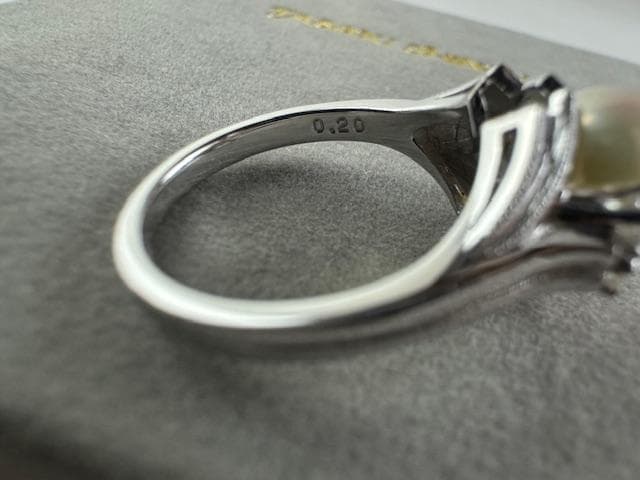 TASAKI 田崎真珠 Pt900 パールリング 約9mm ダイヤ0.20ct