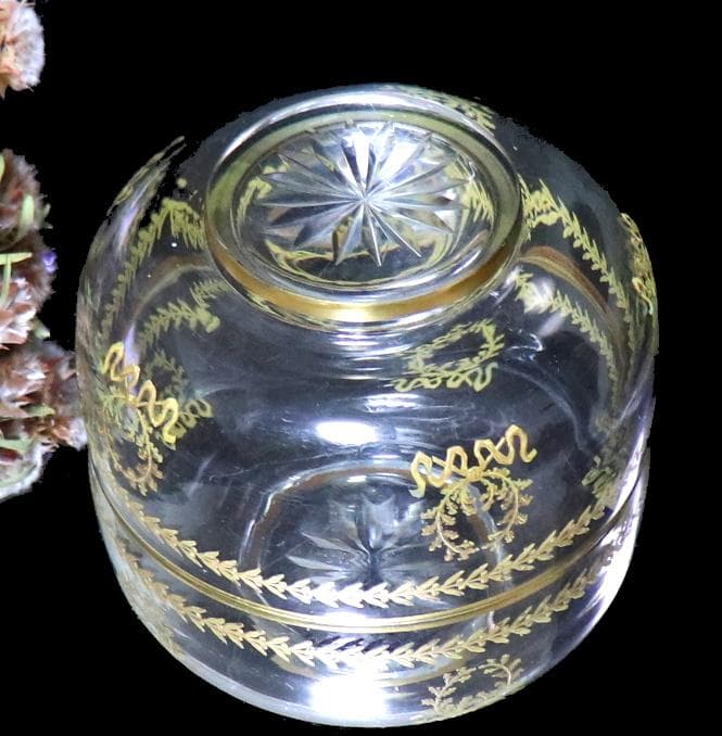 オールド・バカラ 1900年頃 金彩 大型鉢 ゴールド アンティーク ボウル