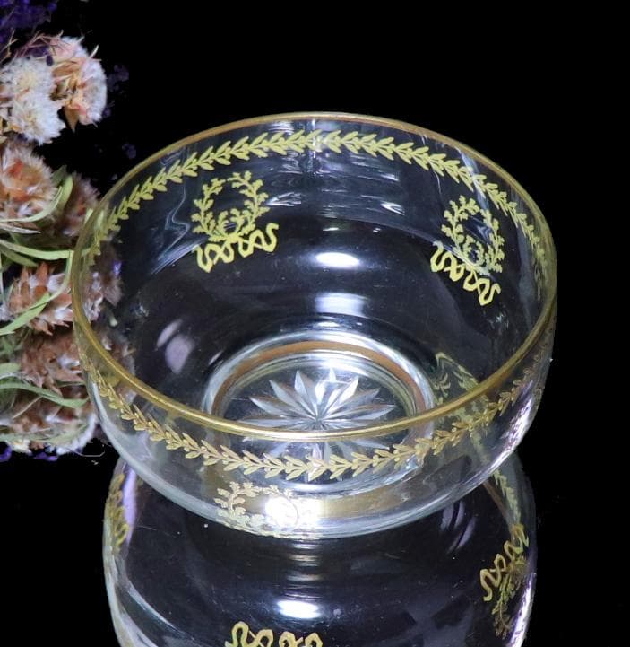 オールド・バカラ 1900年頃 金彩 大型鉢 ゴールド アンティーク ボウル