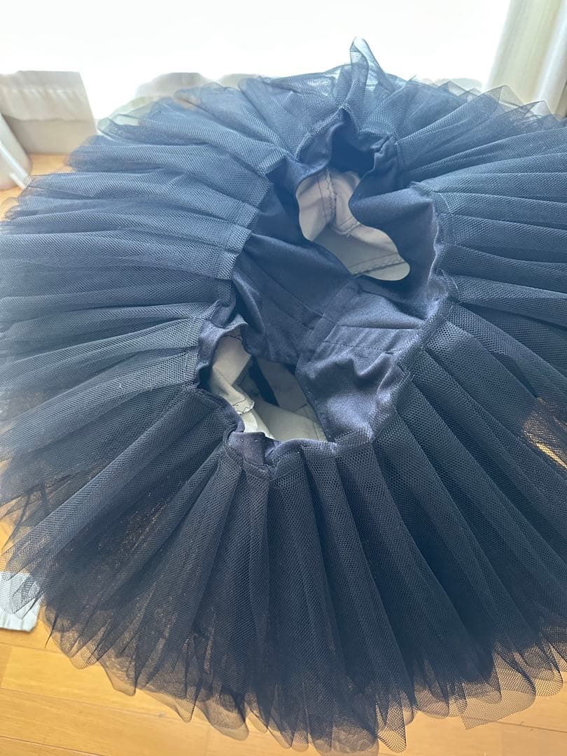 バレエ衣装 チュチュ 6段 130〜140cm 舞台 練習 無地 黒 ブラック