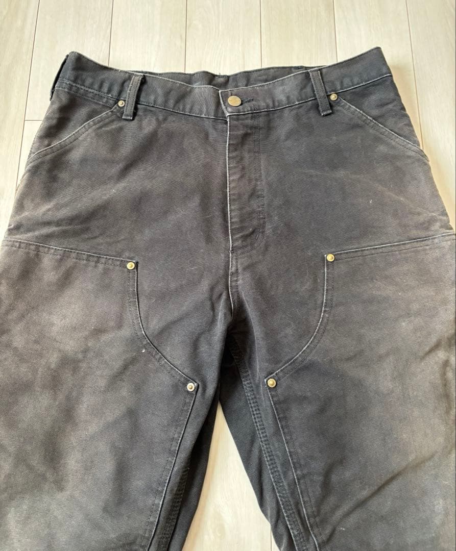 K*i様 【300円スタート】カーハート　ダブルニー　ブラック　フェード　雰囲気