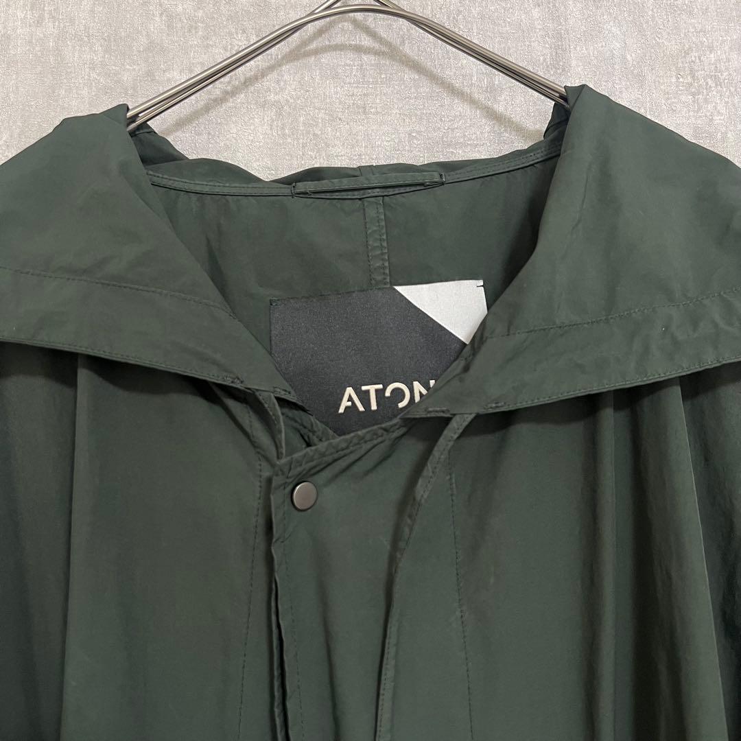 ATON フード付きナチュラルダイ ロングコート