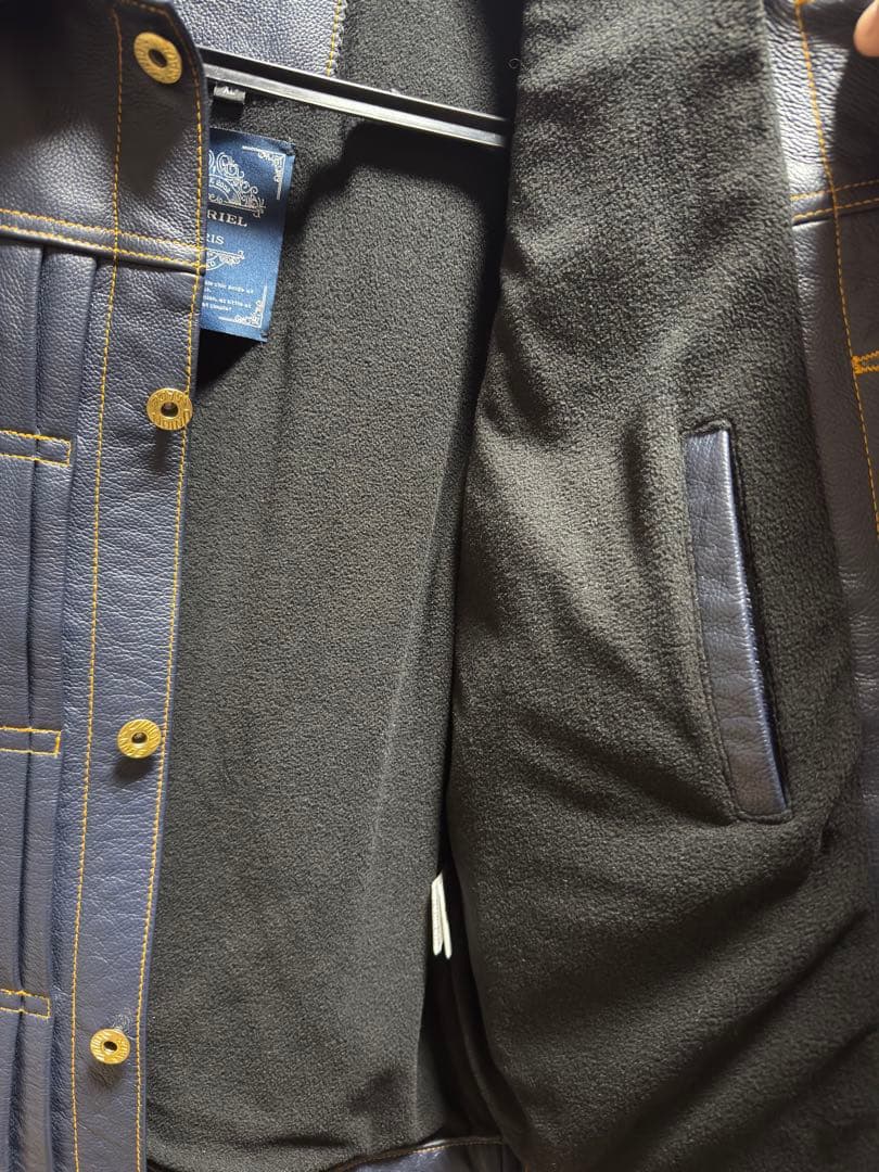 カ*ズ様 GABRIEL 1st ネイビー カウハイド ドーナツボタン ガブリエ