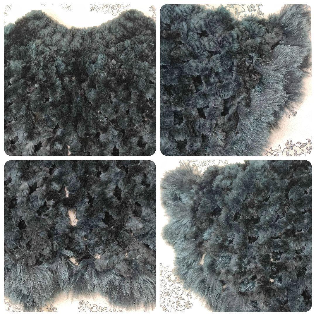 美品　Paula Lishman　ケープ　ビーバー×フォックス　ダークグリーン