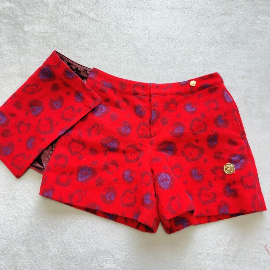 美品　マークアンドロナ　セットアップ　レオパード　ダウンベスト　パンツ　レッド