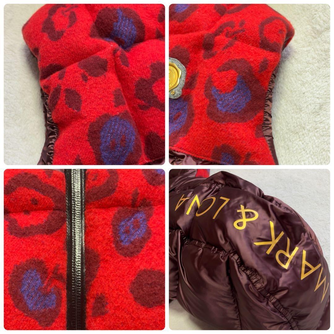 美品　マークアンドロナ　セットアップ　レオパード　ダウンベスト　パンツ　レッド