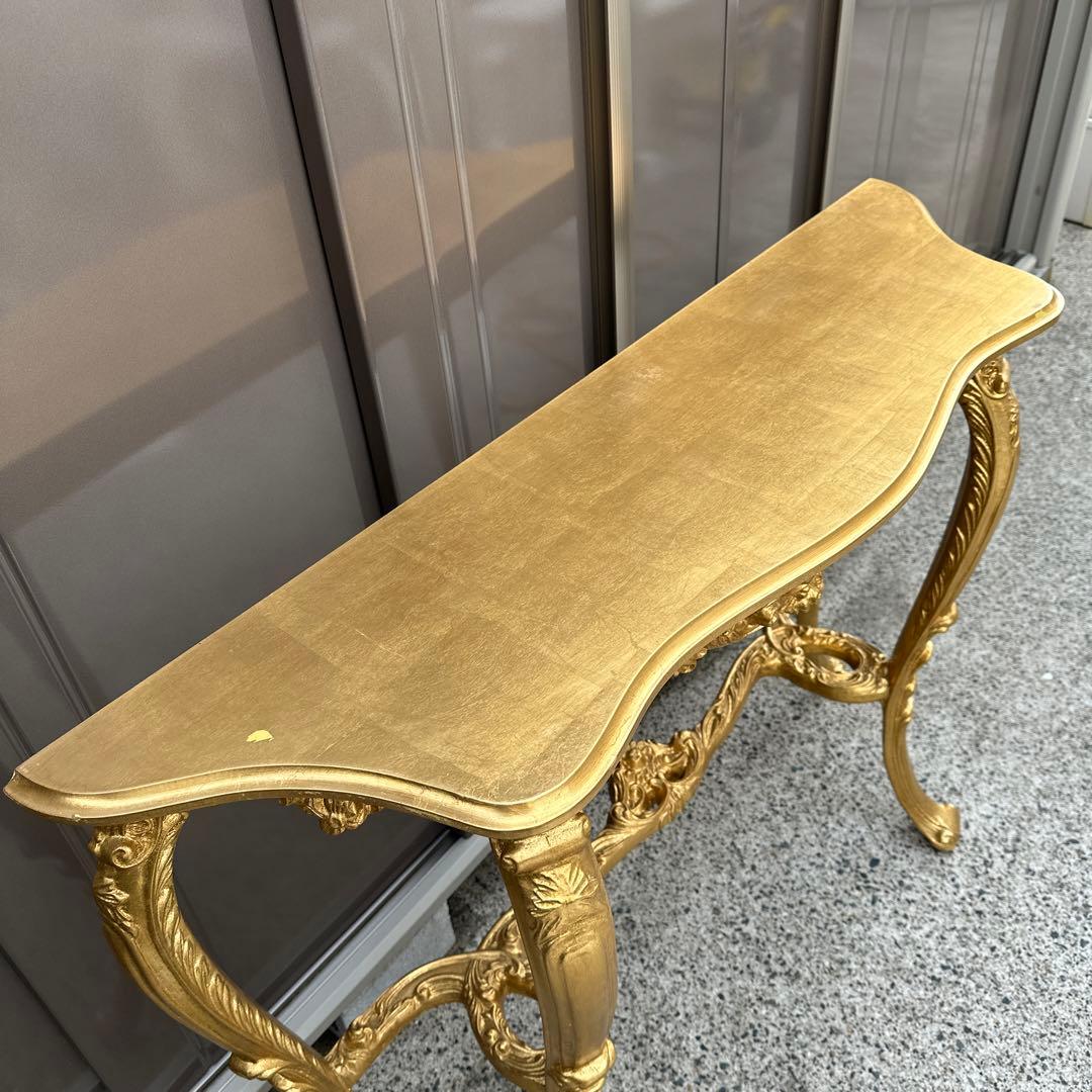 引き取り限定！高級　イタリア コンソールテーブル ゴールド