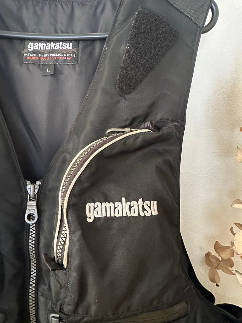 gamakatsu フィッシングベスト L ブラック