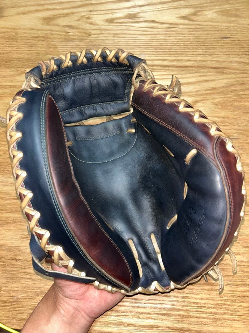 ミズノプロ軟式グローブ 炭谷モデル　ネイビー