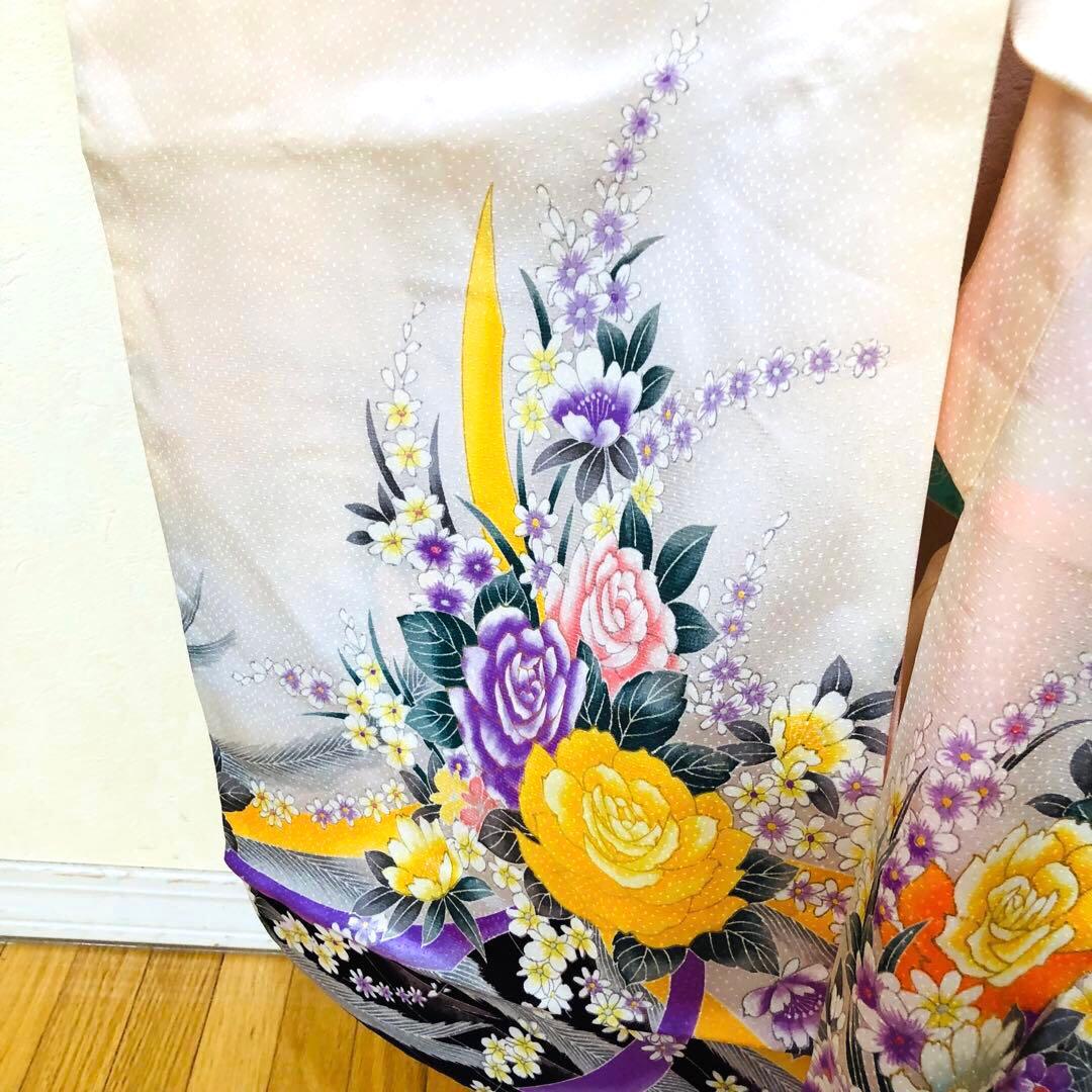 七五三 女子着物 7歳薔薇煌びやか際立つ‼️豪華絢爛薔薇刺繍金彩金箔完全フルセット