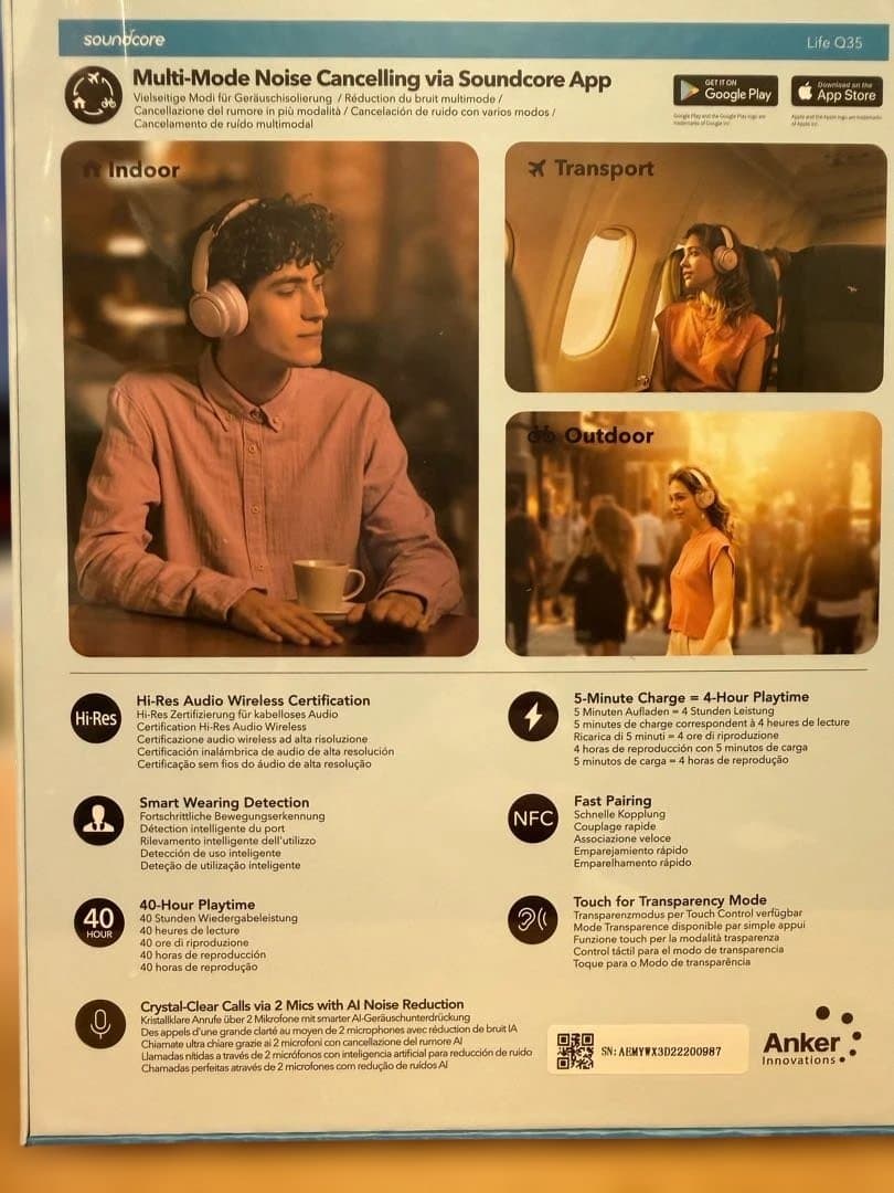 Anker Soundcore Life Q35 ワイヤレスヘッドフォン ピンク