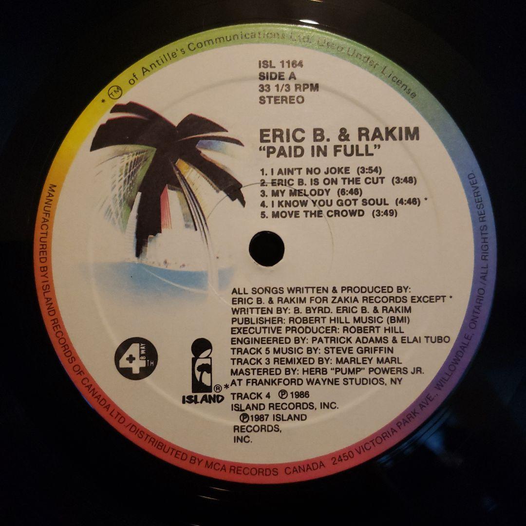 希少  label ORIGINAL Eric b & Rakim