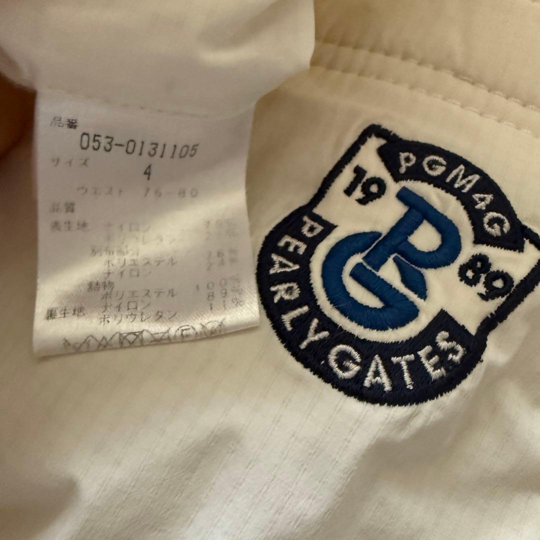 美品　防寒　中綿入り　パーリーゲイツ　パンツ　白　M〜L相当　ホワイト　暖パン