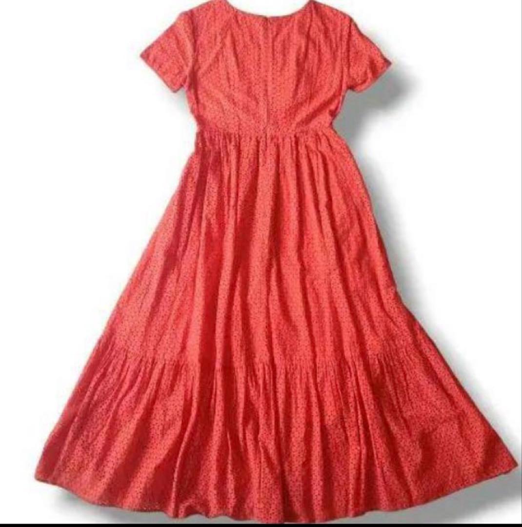 ヌキテパ　半袖 ロングワンピース　ワンピース　赤　レッド