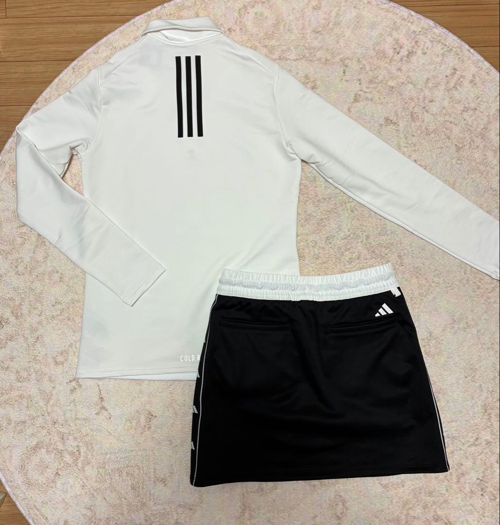 【新品】アディダス M ゴルフセットアップ 保温ポロシャツ ＆ フリーススカート