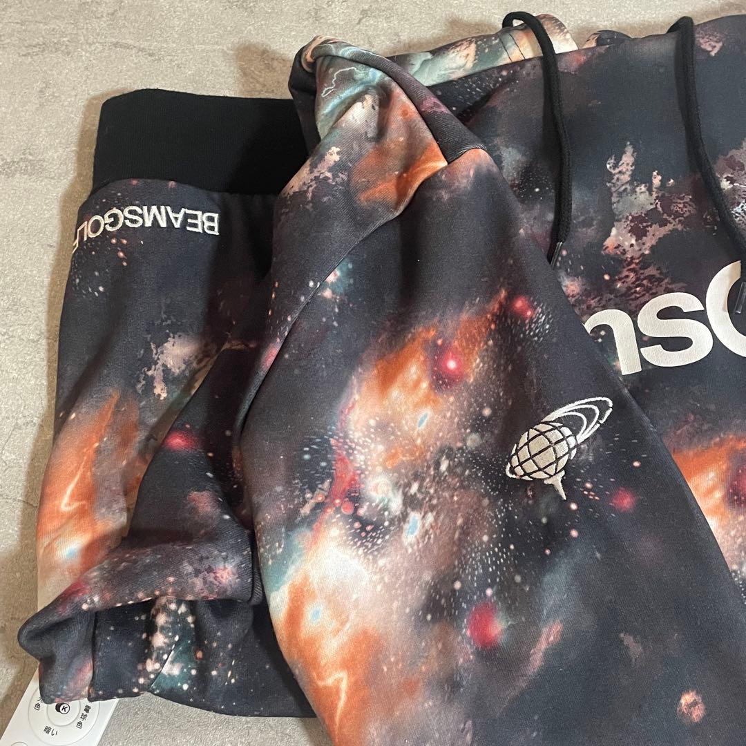 BEAMS GOLF ビームスゴルフ 宇宙柄 スウェットパーカー 総柄 M