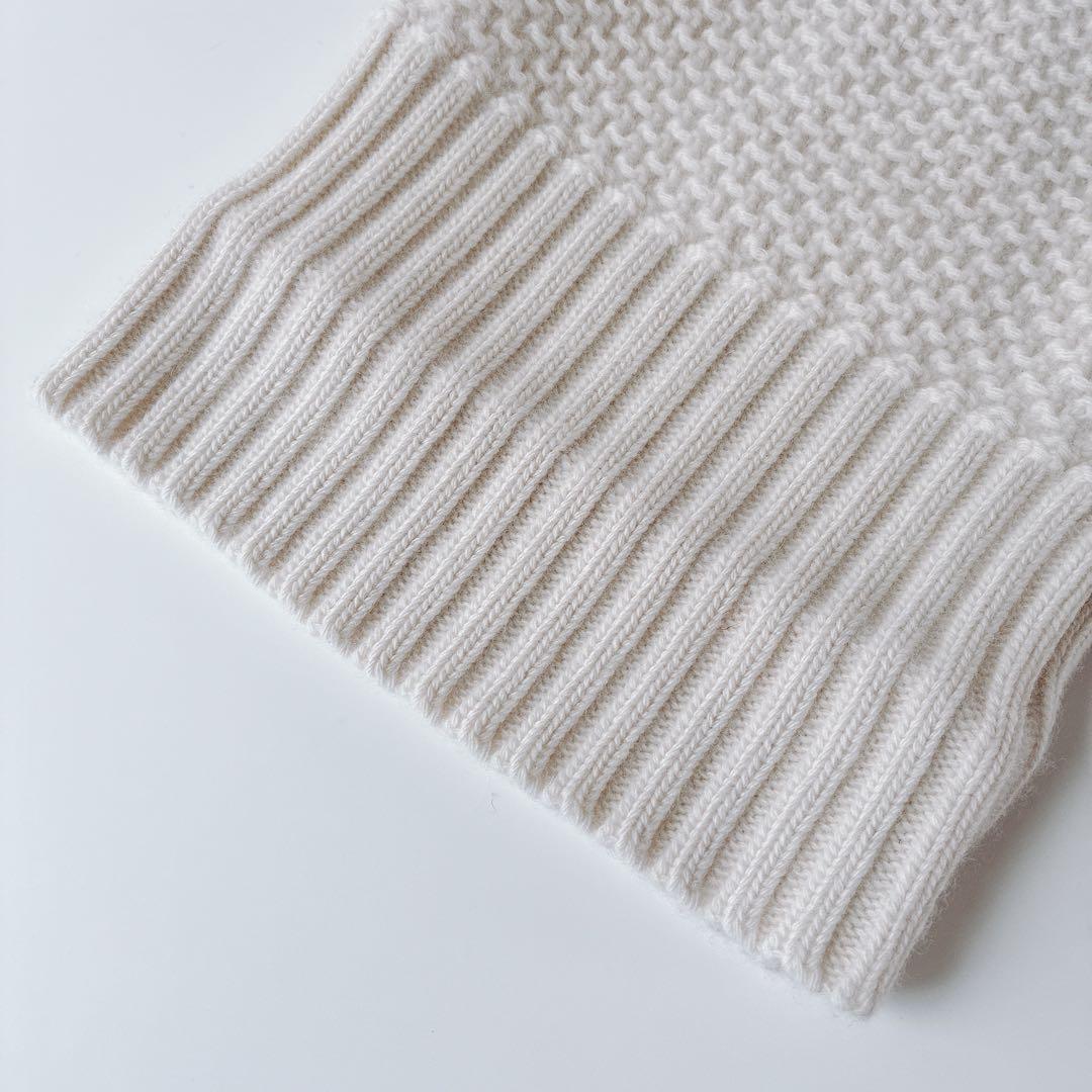 PRADA プラダ　ニット帽 ホワイト カシミヤ混 ウール帽子