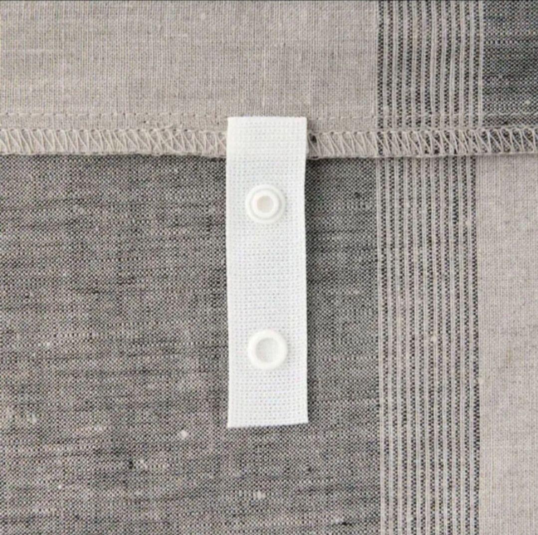 無印 MUJI 麻平織　麻100％ 掛けふとんカバー　セミダブル 黒チェック