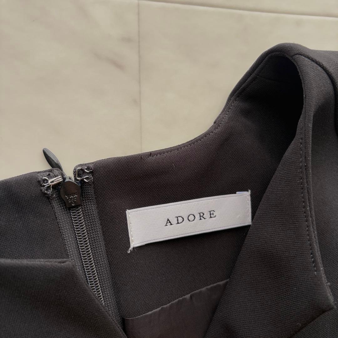 アドーア Aライン ロングワンピース 黒 ブラック ゆったり サンプル品