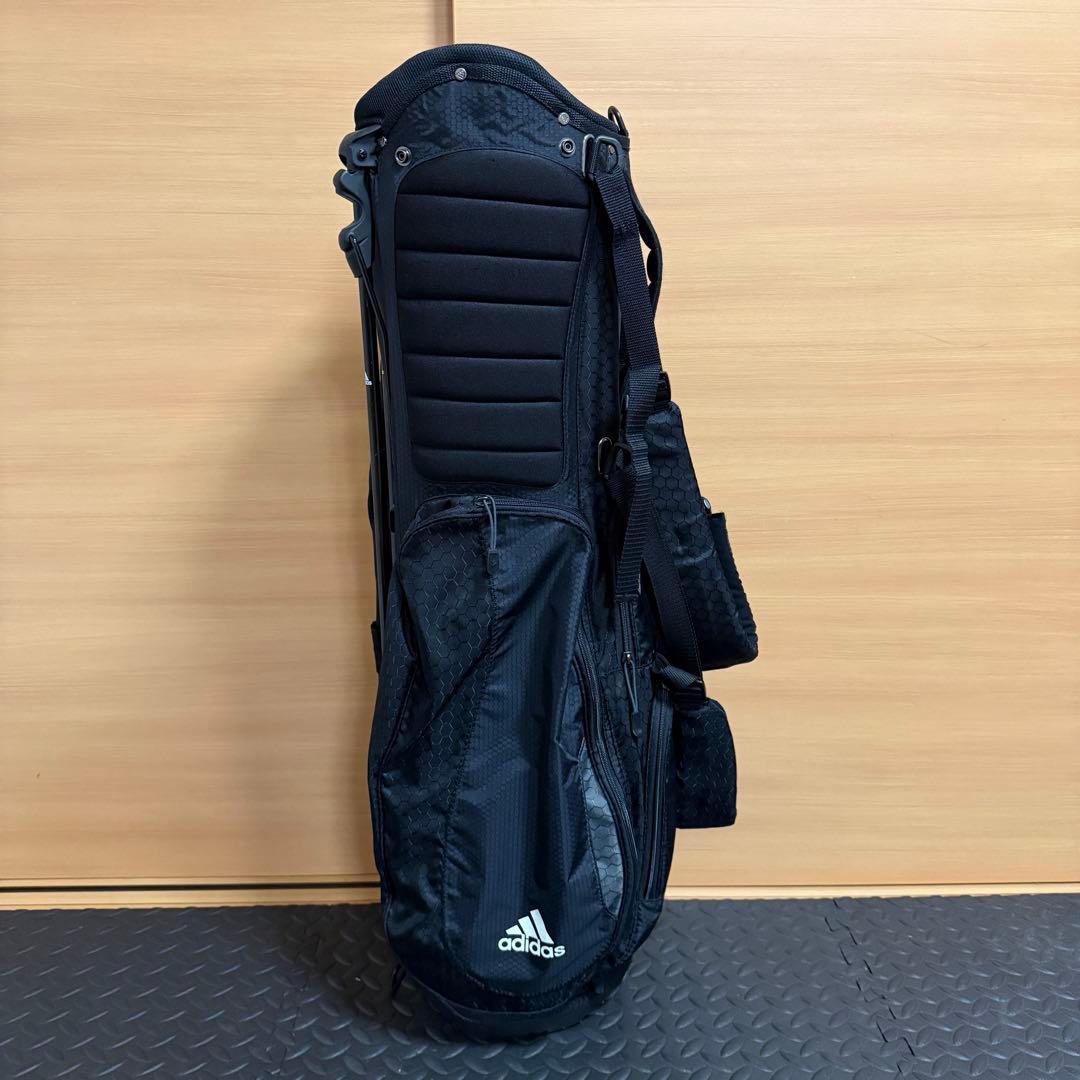 adidas スタンド式 4分割 キャディバッグ フード付き ブラック 軽量