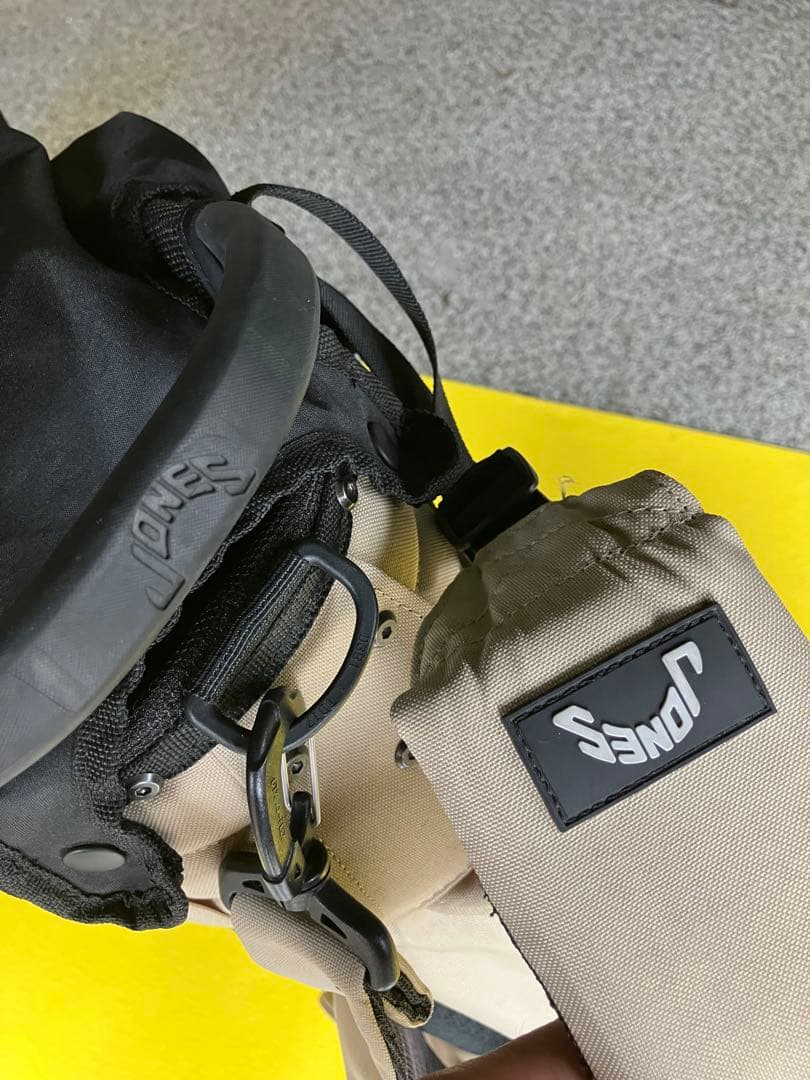 JONES ベージュ ナイロン ゴルフバッグ スタンド付き