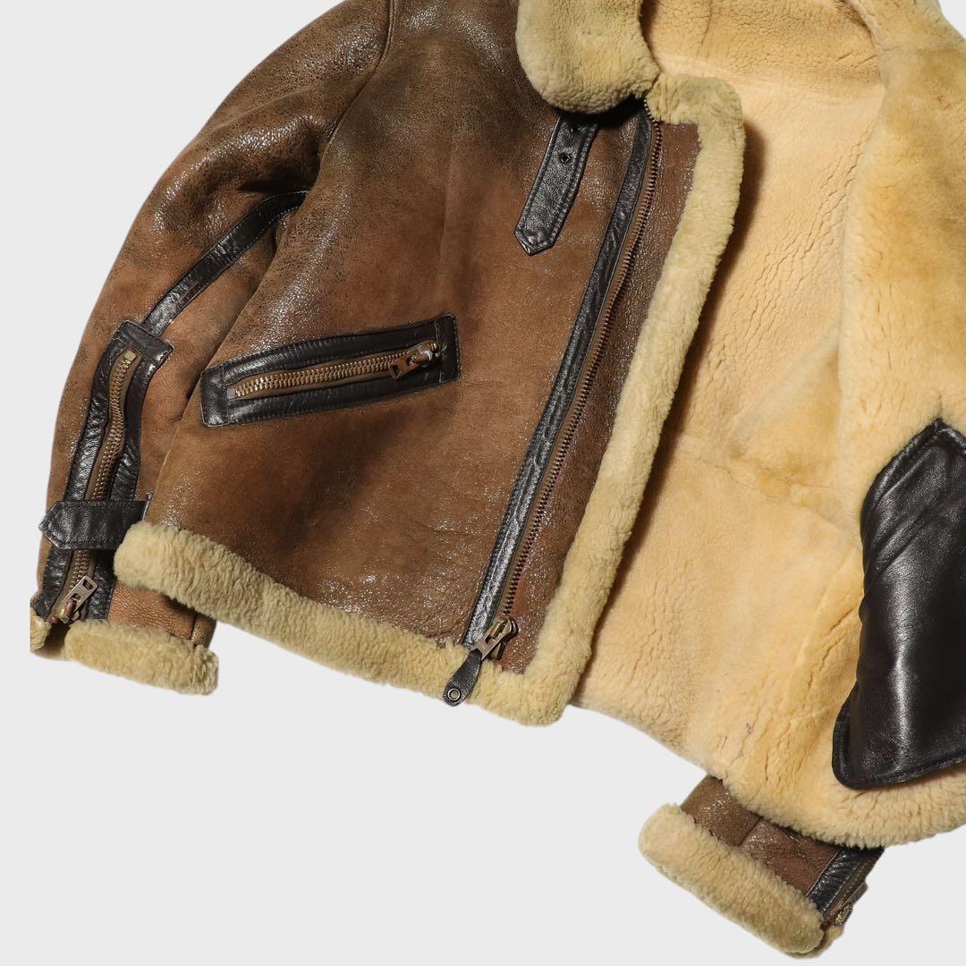 XL★80s★USA製★ゴールデンベア★B9 フライトジャケット★ムートン★40