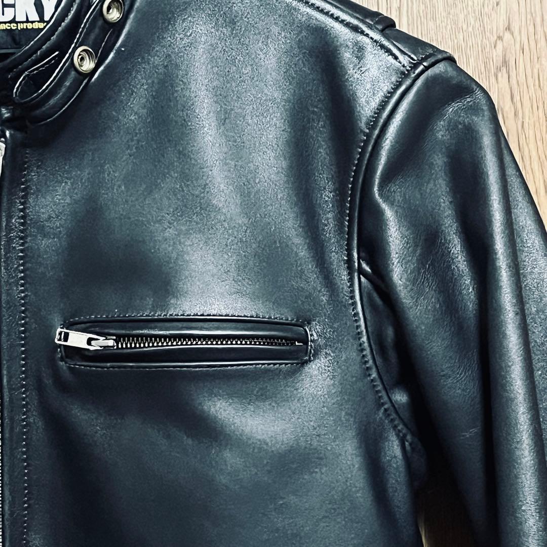 TRICKYシングル ライダースレザー／本革ジャケット／サイズM