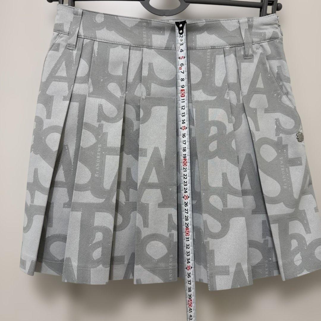 セントアンドリュース　シルバーラメロゴジャガードプリーツスカート　SS
