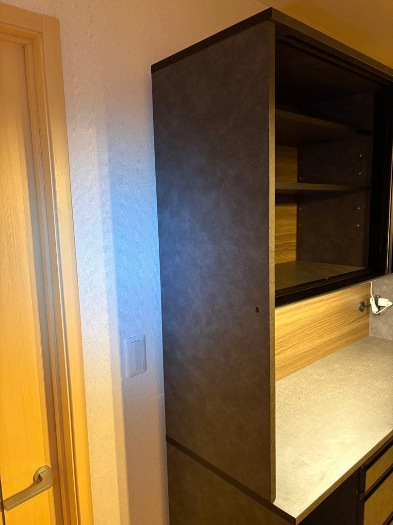 【送料込み】ダークグレー キッチンボード 美品 松田家具 ガバーナ140