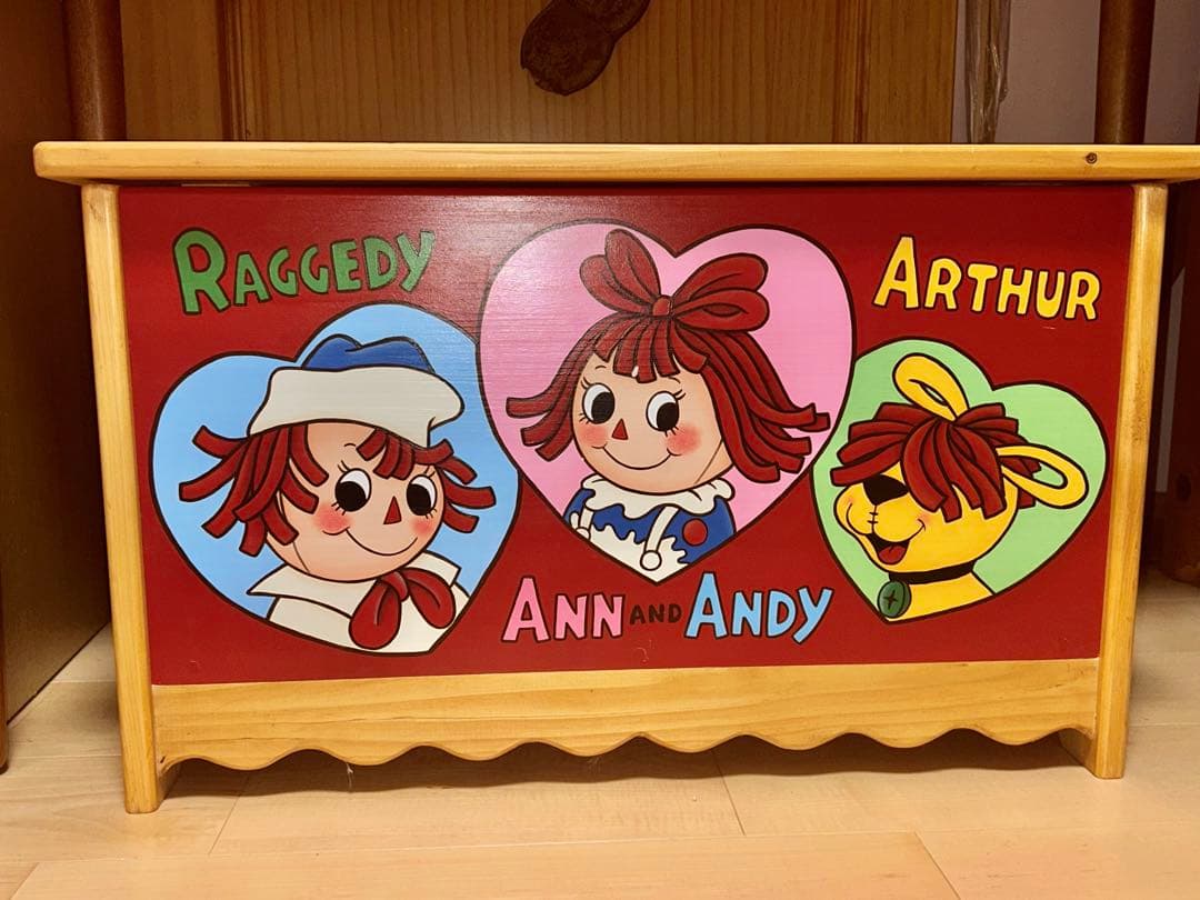 カントリー家具ハンドメイドベンチチェストラガディ＆アンディ　トールペイント