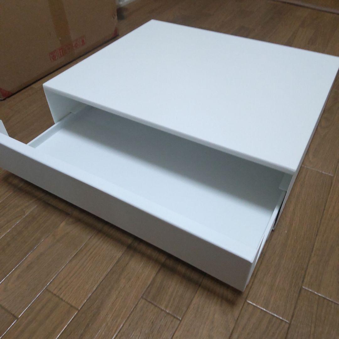 山崎実業　ホワイト レンジ台 引き出し付き