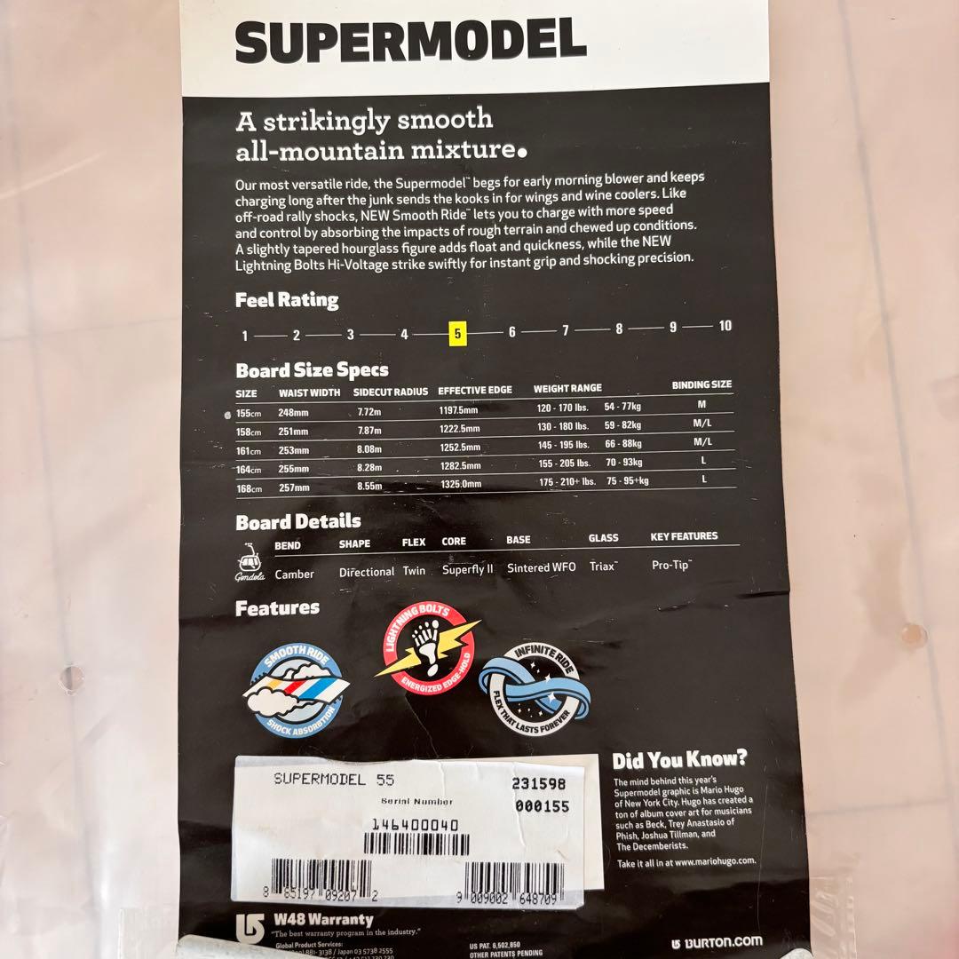 BURTON SUPERMODEL 155cm スノーボード