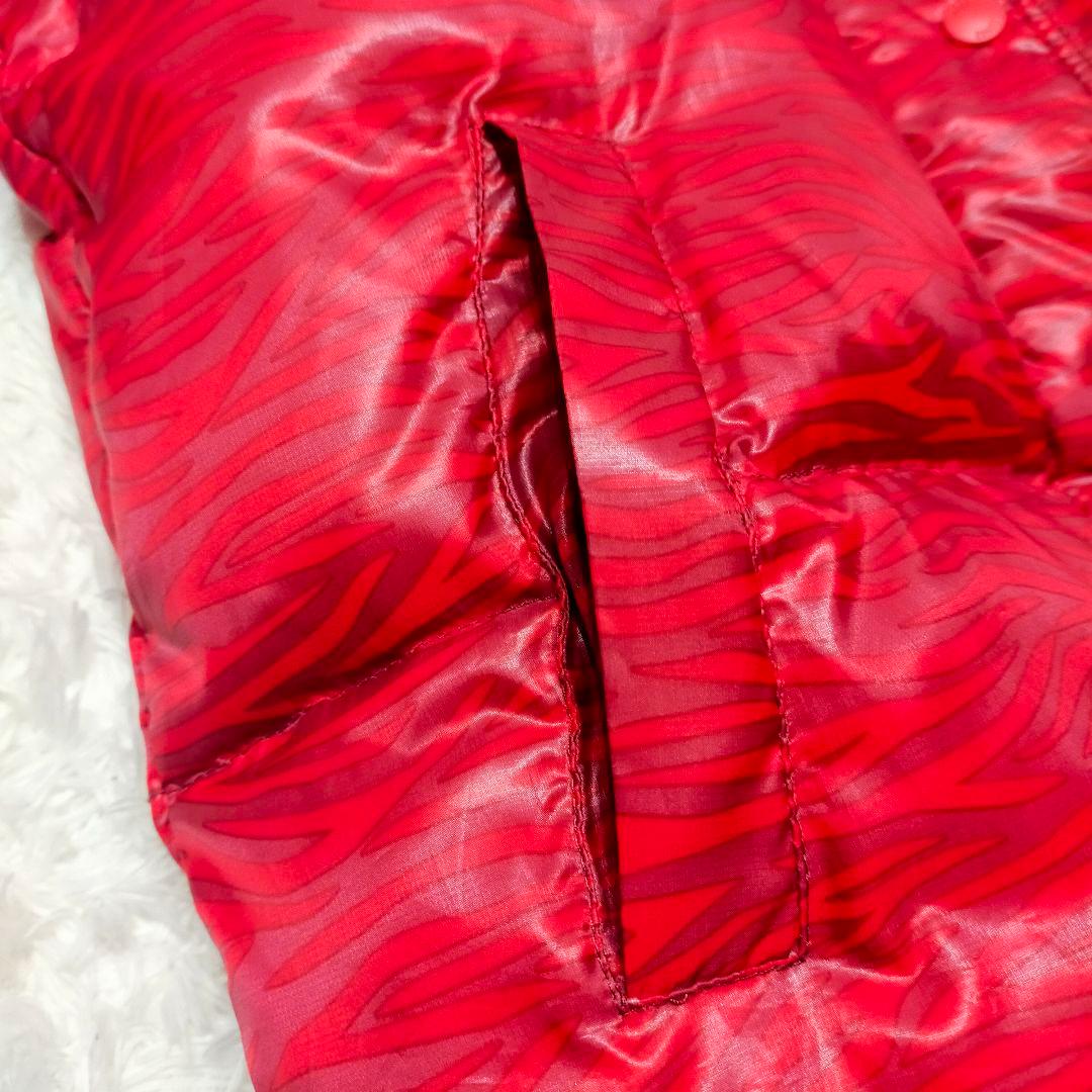 ✨️極美品　PAR72　レディース　ダウンジャケット　赤ゼブラ✨️　1点物　Ｌ