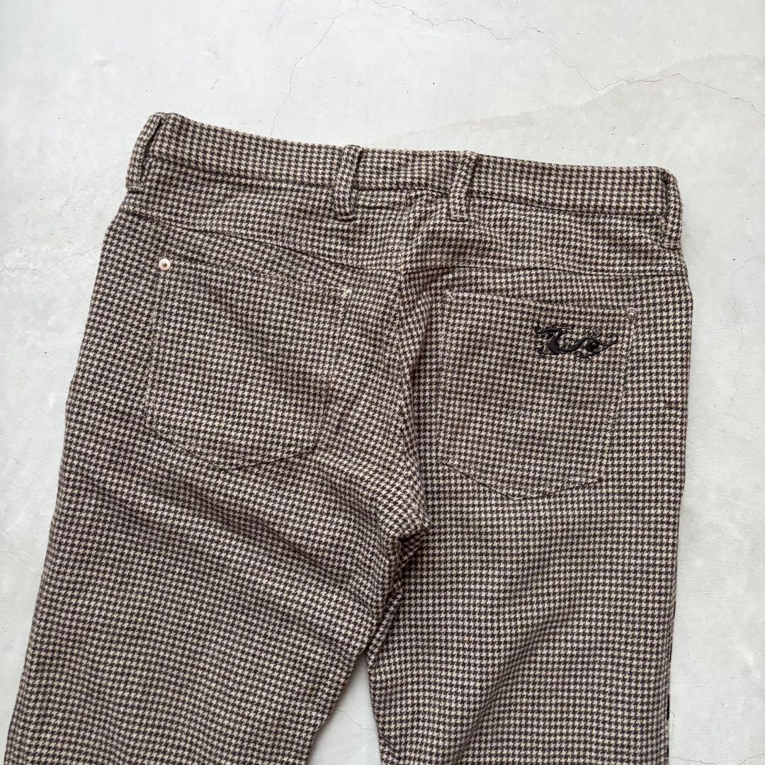 DANCE WITH DRAGON カモフラ迷彩 千鳥孔子柄 ウールロングパンツ